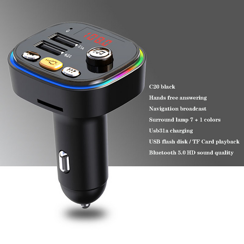Load image into Gallery viewer, Handsfree Bluetooth MP3 Player Dual USB Fast Car Charger