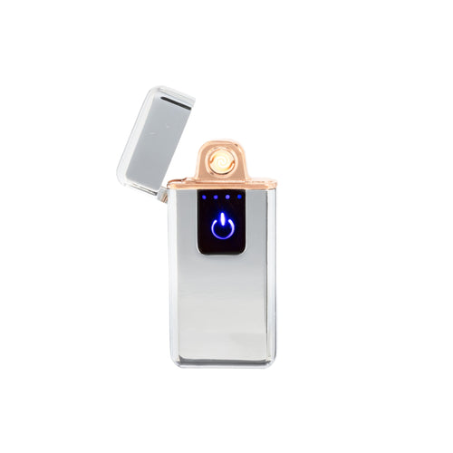 Load image into Gallery viewer, Flameless Slim Flip Top Lighter Diamond Dust Silver
