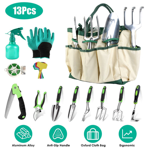 Load image into Gallery viewer, Ultimate 13Pcs Rustproof Garden Tool Set with Ergonomic Handles
