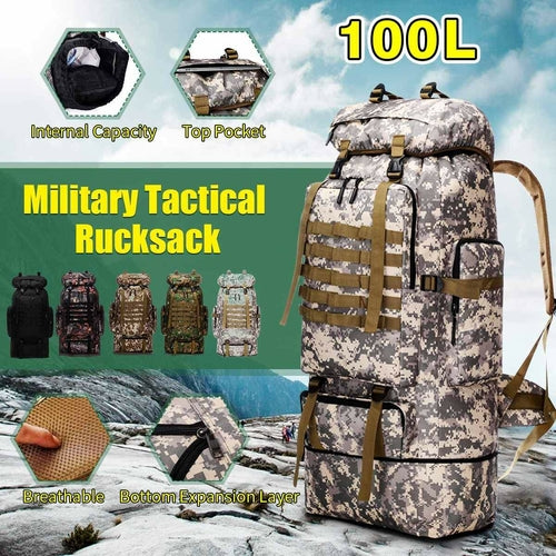 [Limited Time Offer !!!] Waterproof Outdoor Camping Hiking 100L Large Capacity Backpack