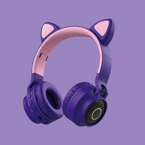 [Limited Time Offer !!!] LED Light Cat Ear Headphones Wireless Bluetooth 5.0 Headset