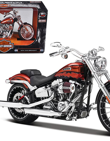 [Limited Time Offer !!!] 2014 Harley Davidson CVO Breakout Orange 1/12 Diecast Motorcycle Model