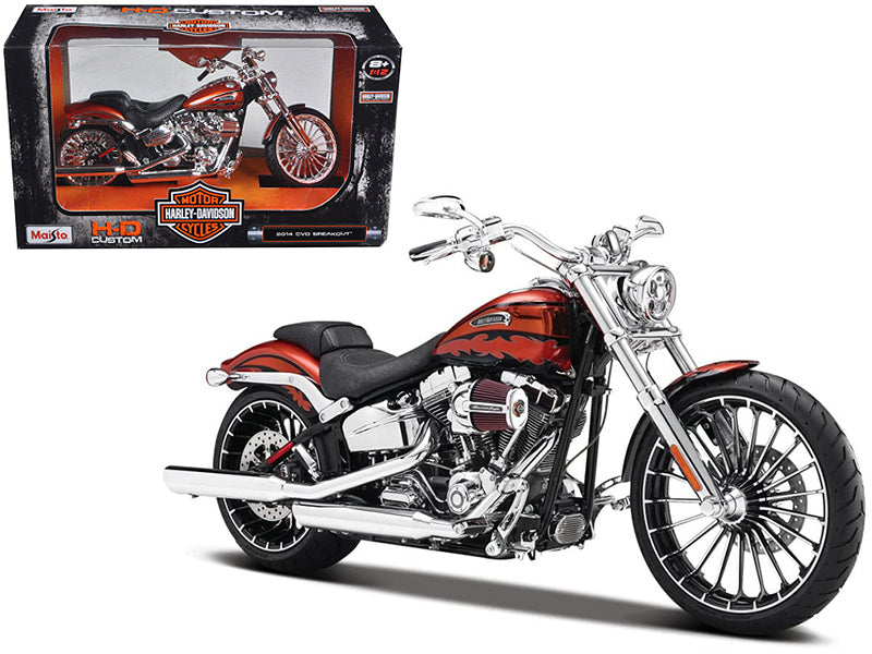 [Limited Time Offer !!!] 2014 Harley Davidson CVO Breakout Orange 1/12 Diecast Motorcycle Model