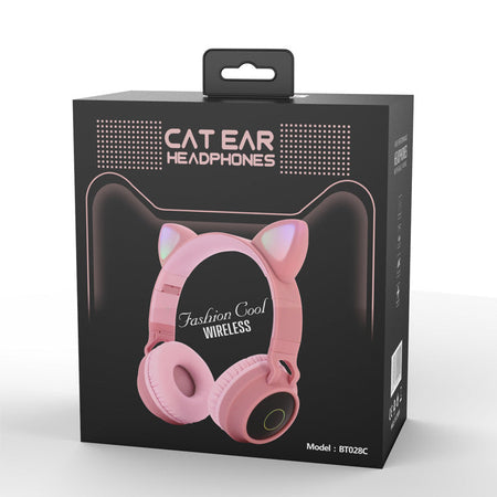 [Limited Time Offer !!!] LED Light Cat Ear Headphones Wireless Bluetooth 5.0 Headset