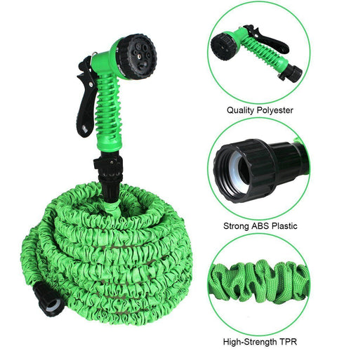 Load image into Gallery viewer, Expanding Expandable Flexible Garden Water Hose w Spray Nozzle 25, 50,
