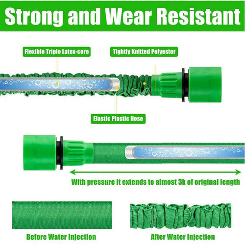 Load image into Gallery viewer, Expanding Expandable Flexible Garden Water Hose w Spray Nozzle 25, 50,
