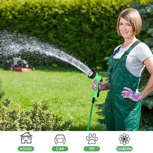 Load image into Gallery viewer, Expanding Expandable Flexible Garden Water Hose w Spray Nozzle 25, 50,
