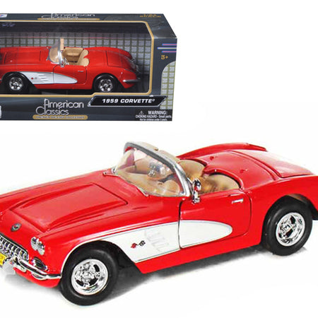 1959 Chevrolet Corvette Convertible Red 1/24 Diecast Model Car by
