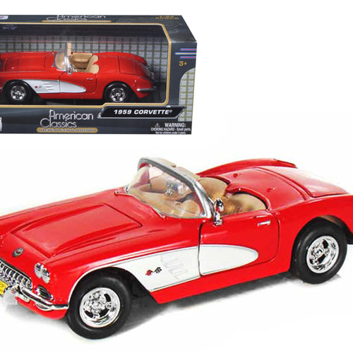 Load image into Gallery viewer, 1959 Chevrolet Corvette Convertible Red 1/24 Diecast Model Car by
