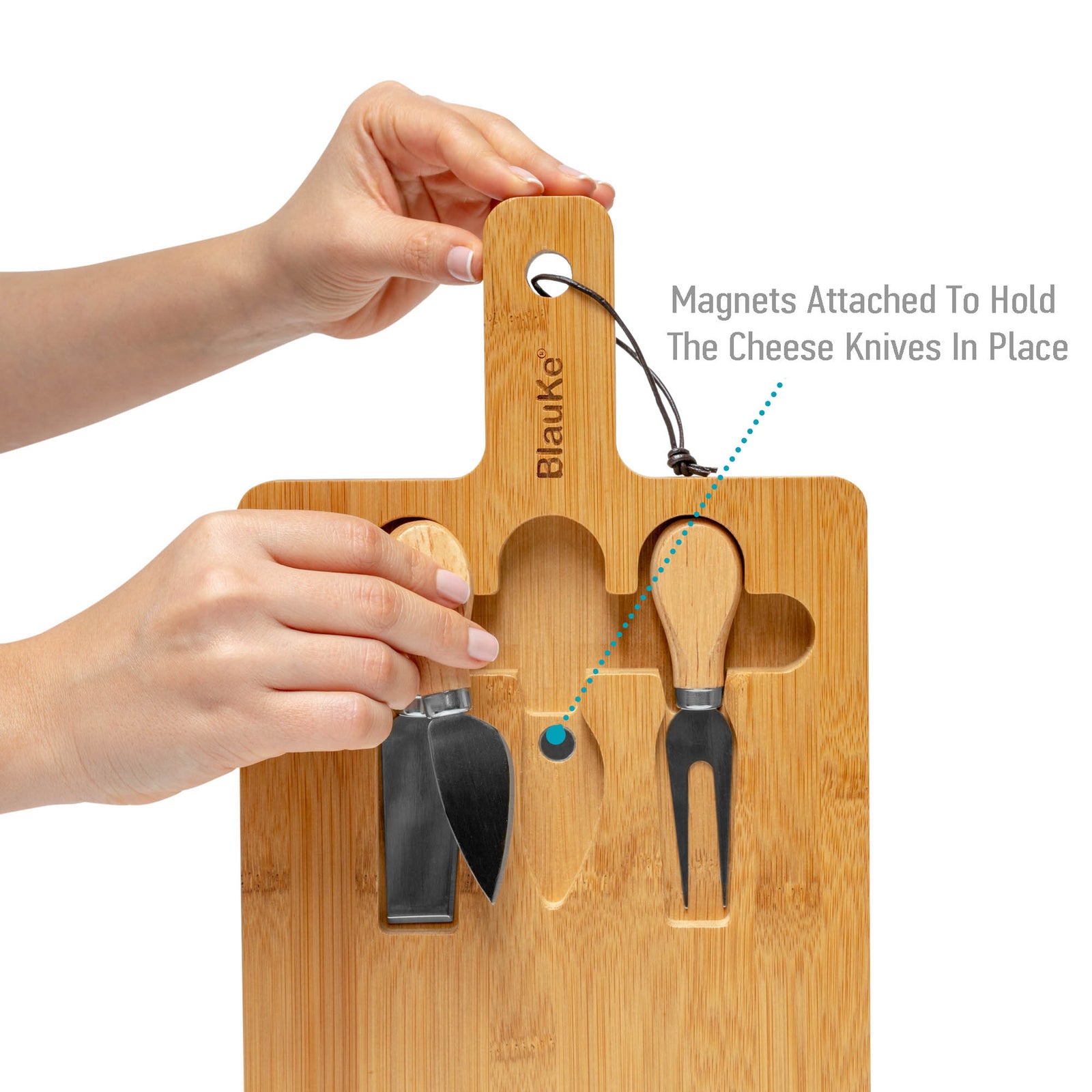 12 x 8 Bamboo Cheese Board and Knife Set