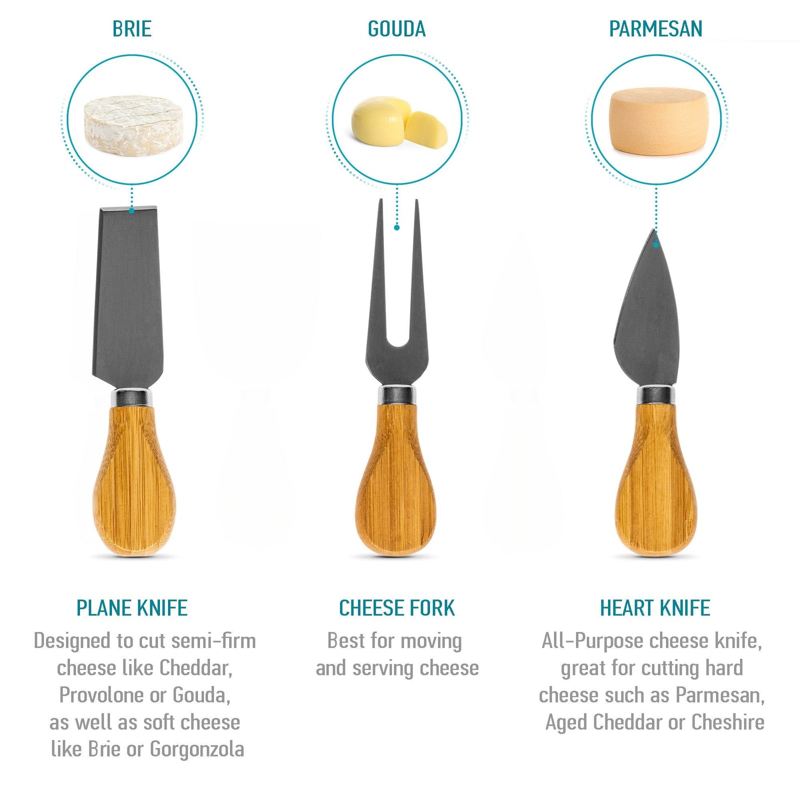 12 x 8 Bamboo Cheese Board and Knife Set