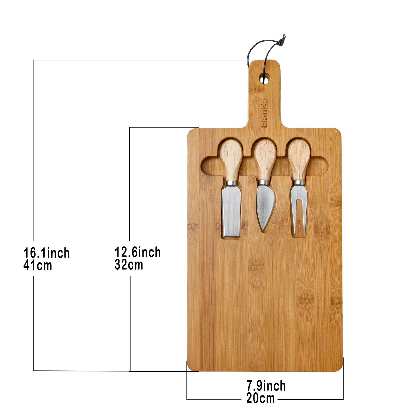 12 x 8 Bamboo Cheese Board and Knife Set