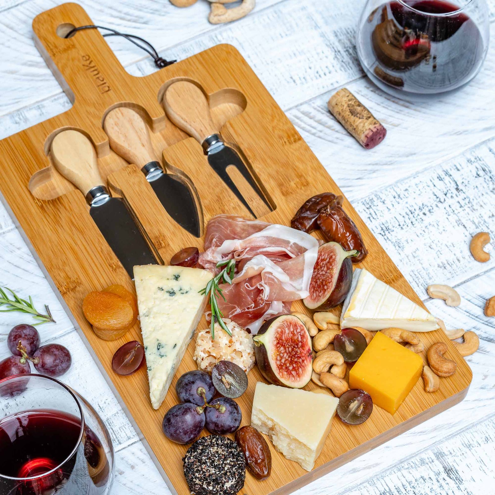 12 x 8 Bamboo Cheese Board and Knife Set
