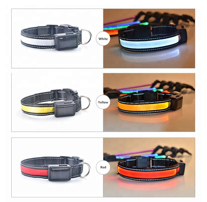 [Limited Time Offer !!!] USB and Solar Charge Reflective Led Dog Collar