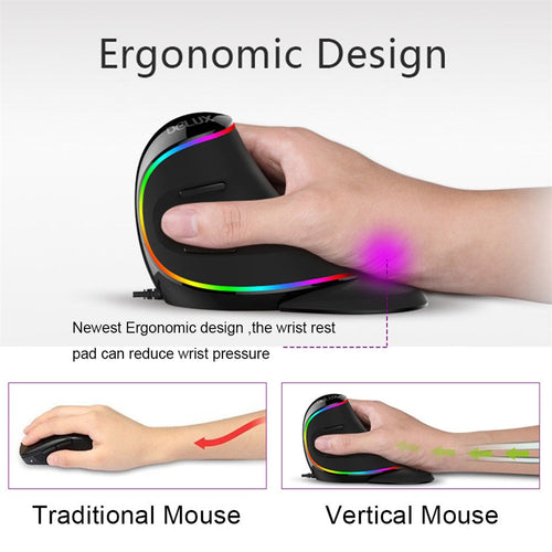 Load image into Gallery viewer, [Limited Time Offer !!!] RGB Vertical Wired Mouse
