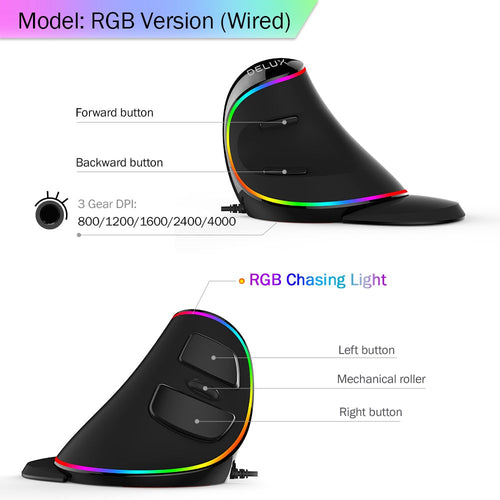 Load image into Gallery viewer, [Limited Time Offer !!!] RGB Vertical Wired Mouse
