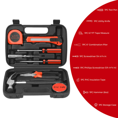 Load image into Gallery viewer, 9 Piece Household Handy Solutions Tool Set for Everyday Tasks
