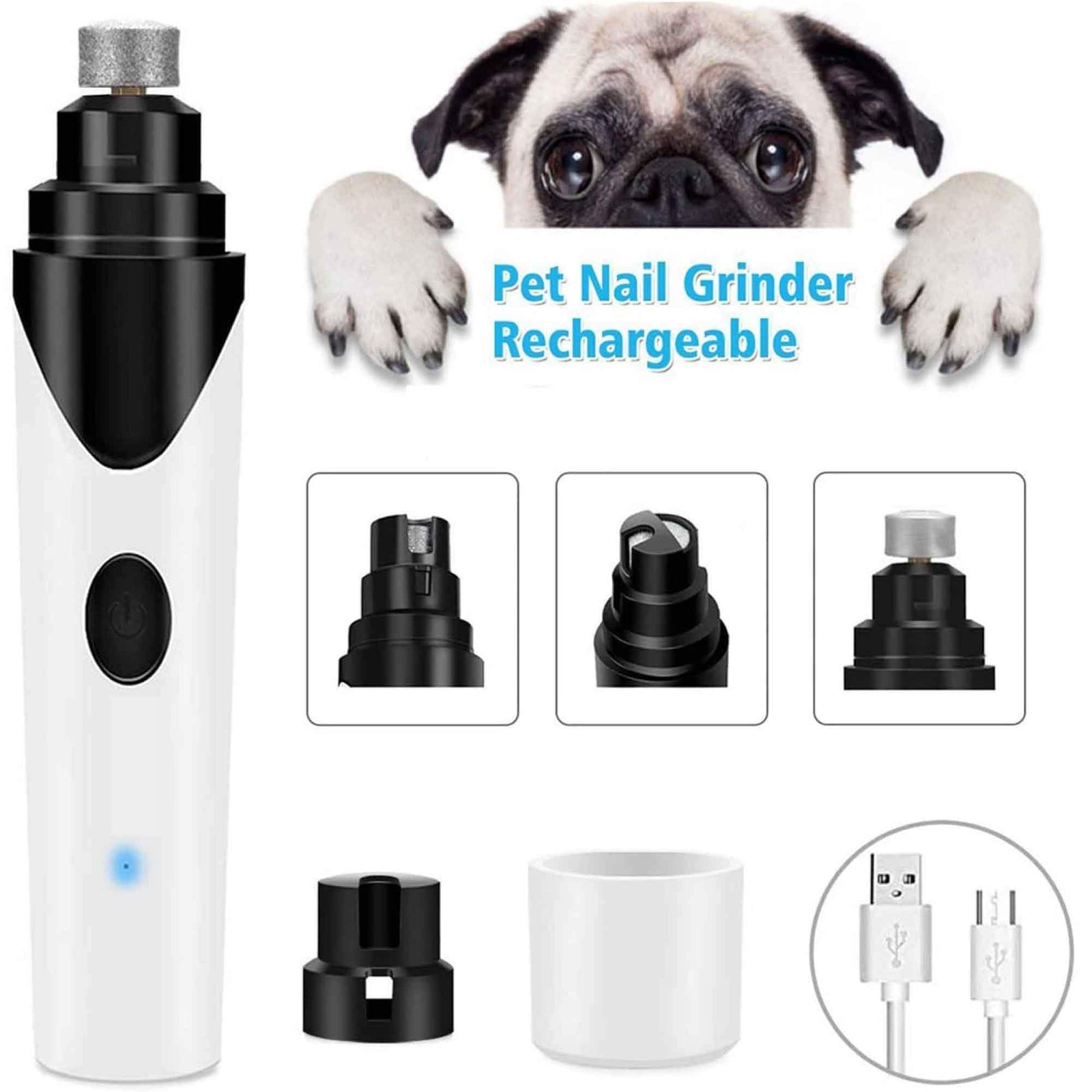 [Limited Time Offer !!!] Pet Nail Grinder Dog Cat Electric Trimmer Rechargeable Clipper Claw