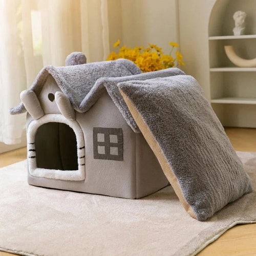 Load image into Gallery viewer, Removable Roof Plush Pet House
