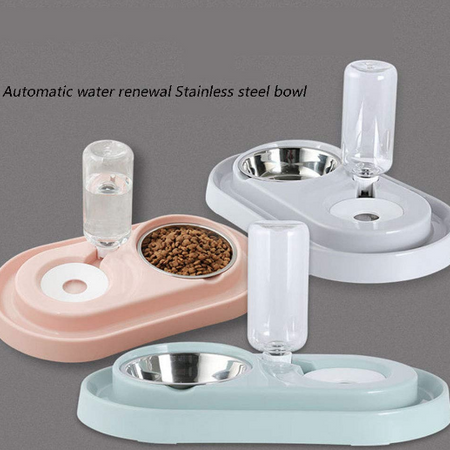 [Limited Time Offer !!!] Stainless Steel Pet Bowls with Automatic Water Bottle