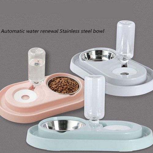 Load image into Gallery viewer, [Limited Time Offer !!!] Stainless Steel Pet Bowls with Automatic Water Bottle
