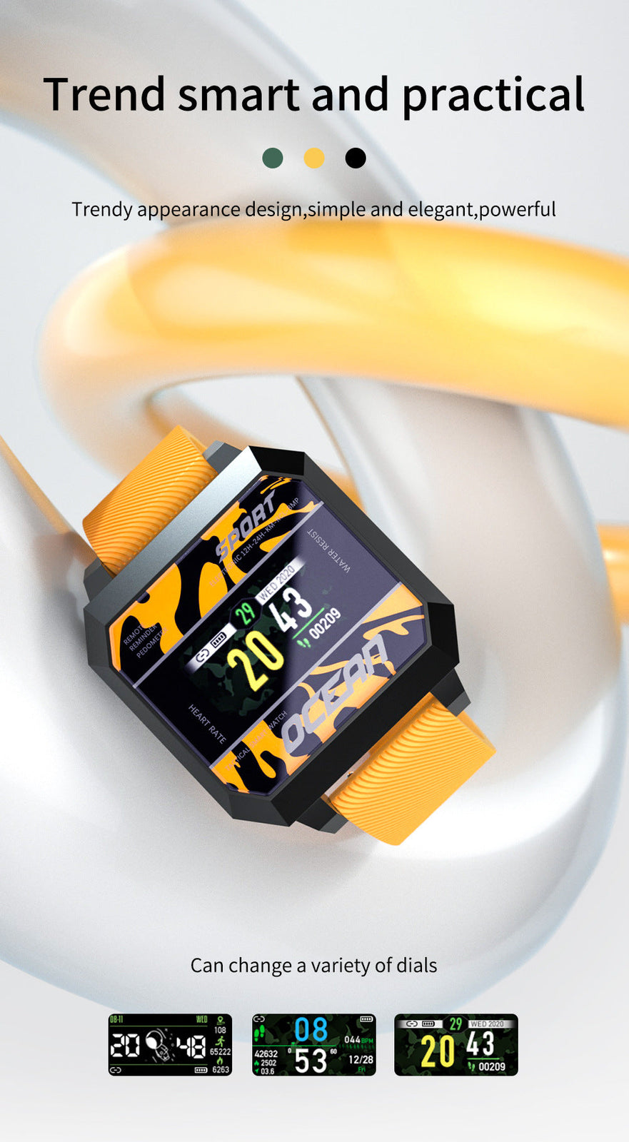 [Limited Time Offer !!!] Heart Rate Blood Pressure Oximeter Step Smart Sports Watch