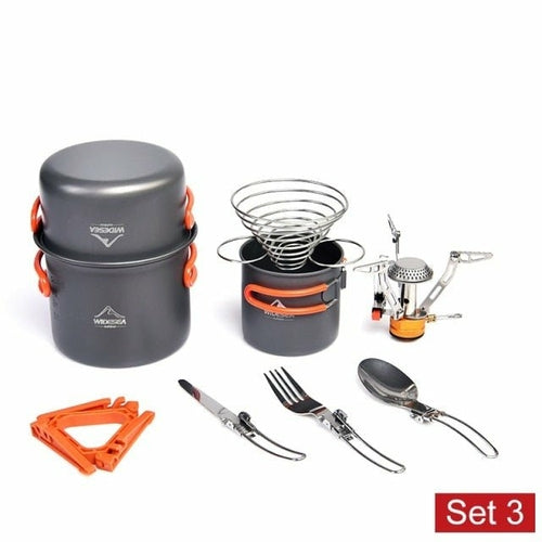 Load image into Gallery viewer, Camping Cookware Set Outdoor Tableware Equipment Supplies Burner Stove
