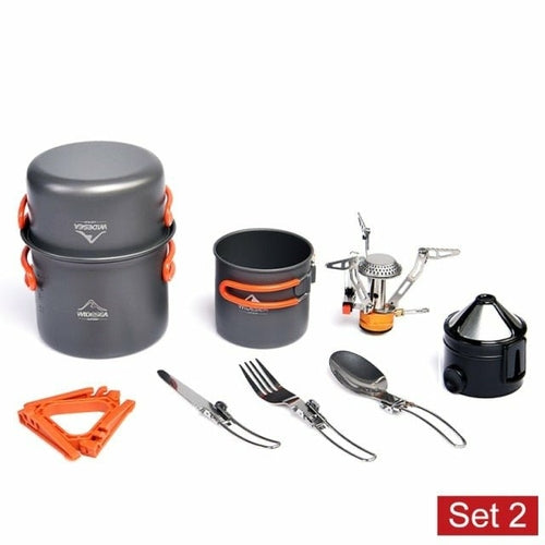 Load image into Gallery viewer, Camping Cookware Set Outdoor Tableware Equipment Supplies Burner Stove
