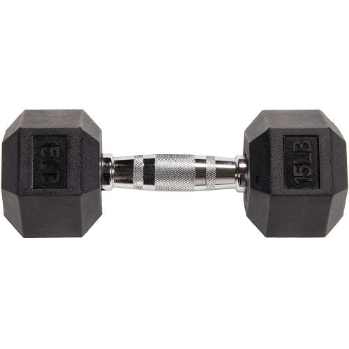 [Limited Time Offer !!!] BalanceFrom Rubber Encased Hex Dumbbell Single DB15S