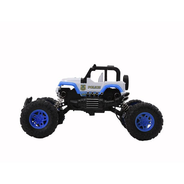 [Limited Time Offer !!!] 27MHZ 4CH Remote Control Police Crawler With Lights 1/18 Scale