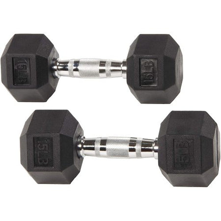 [Limited Time Offer !!!] BalanceFrom Rubber Encased Hex Dumbbell Single DB15S