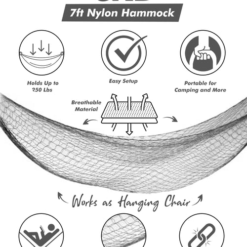 Load image into Gallery viewer, [Limited Time Offer !!!] 7ft Nylon Hammock - Portable and Easy to Set Up - Holds up to 220LBs
