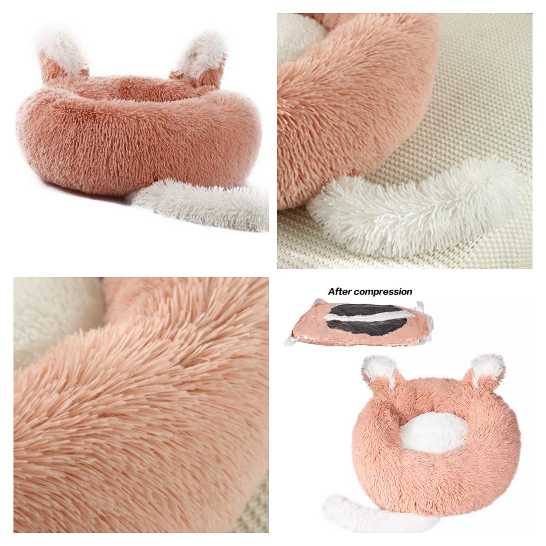 [Limited Time Offer !!!] Plush Pet Bed with Ears and Tail for Cats and Small Dogs
