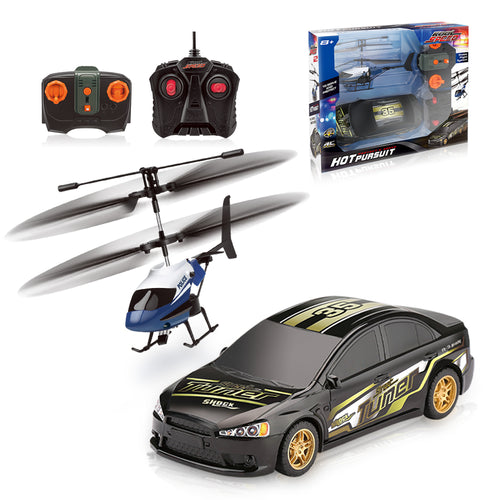 Load image into Gallery viewer, [Limited Time Offer !!!] Hot Pursuit Set; I/R Police Helicopter &amp; R/C Street Car
