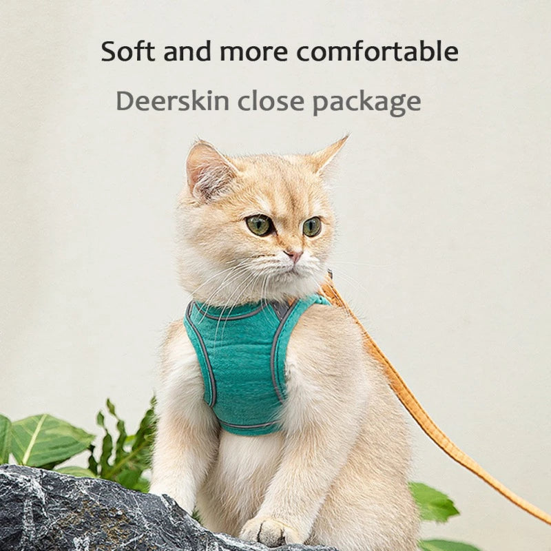 [Limited Time Offer !!!] Adjustable Cat Harness With Leash Set Reflective Vest Pet Harnesses