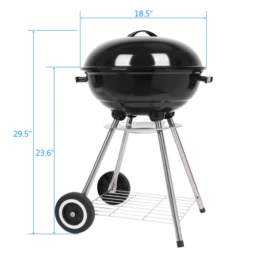 Load image into Gallery viewer, 18 Inch Apple Charcoal Stove BBQ Grill For Outdoor Cooking
