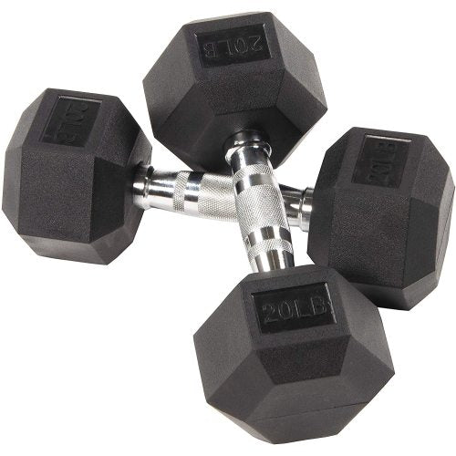 [Limited Time Offer !!!] BalanceFrom Rubber Encased Hex Dumbbell Single DB20S