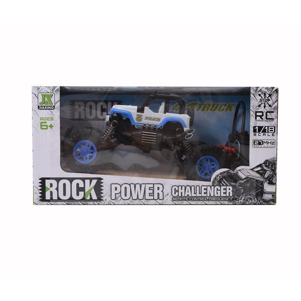 [Limited Time Offer !!!] 27MHZ 4CH Remote Control Police Crawler With Lights 1/18 Scale