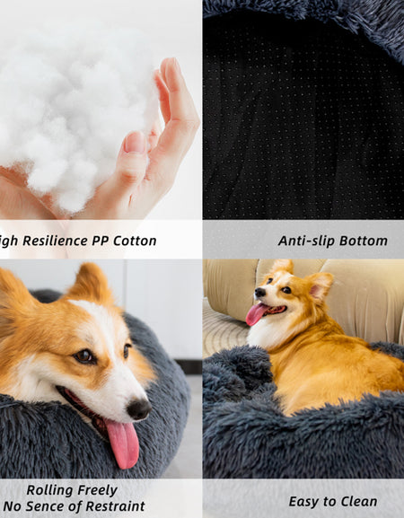 [Limited Time Offer !!!] Pet Beds for Cats Dog Bed Washable Anti Anxiety Fluffy Dog Bed
