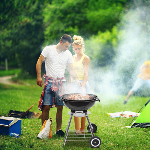 Load image into Gallery viewer, 18 Inch Apple Charcoal Stove BBQ Grill For Outdoor Cooking
