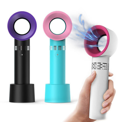 Load image into Gallery viewer, Rechargeable USB Bladeless Fan Portable Handheld Cooling Desk Mini Fan
