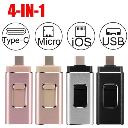 [Limited Time Offer !!!] High Speed 4 in 1 Pendrive U Stick Type-c OTG USB Flash Drive
