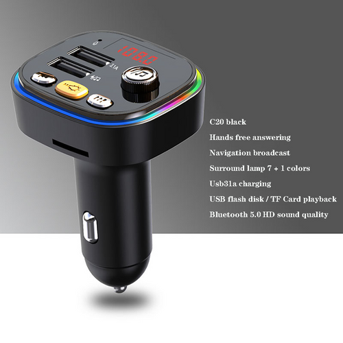 Load image into Gallery viewer, Handsfree Bluetooth MP3 Player Dual USB Fast Car Charger
