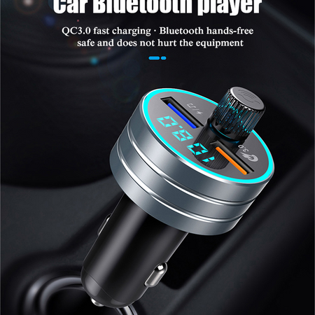QC 3.0 Dual USB Fast Car Charger with Bluetooth Mp3 Player