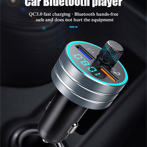 Load image into Gallery viewer, QC 3.0 Dual USB Fast Car Charger with Bluetooth Mp3 Player
