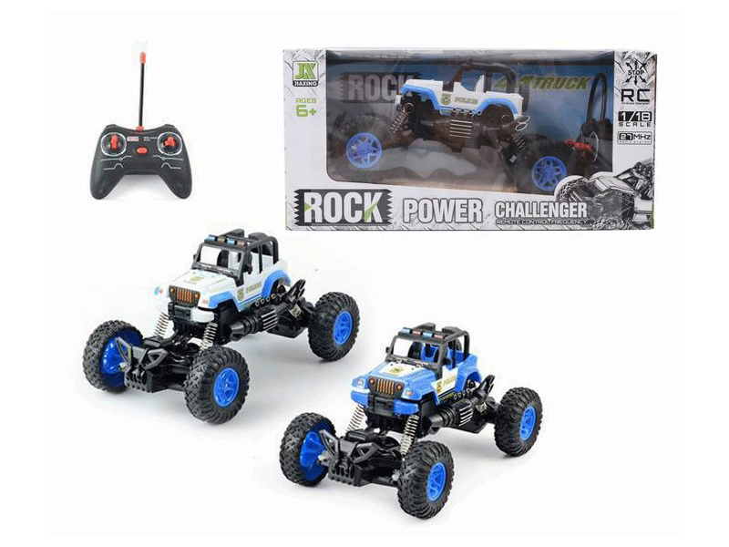 [Limited Time Offer !!!] 27MHZ 4CH Remote Control Police Crawler With Lights 1/18 Scale