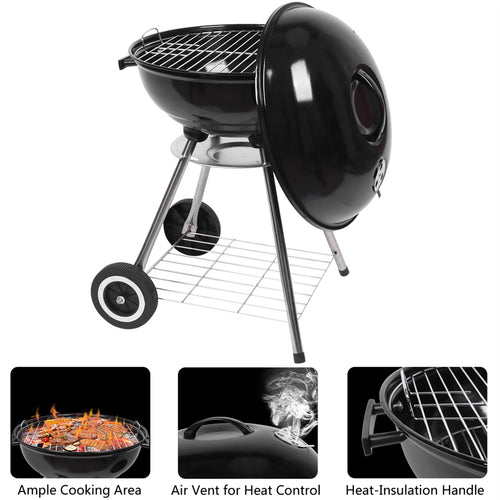 Load image into Gallery viewer, 18 Inch Apple Charcoal Stove BBQ Grill For Outdoor Cooking
