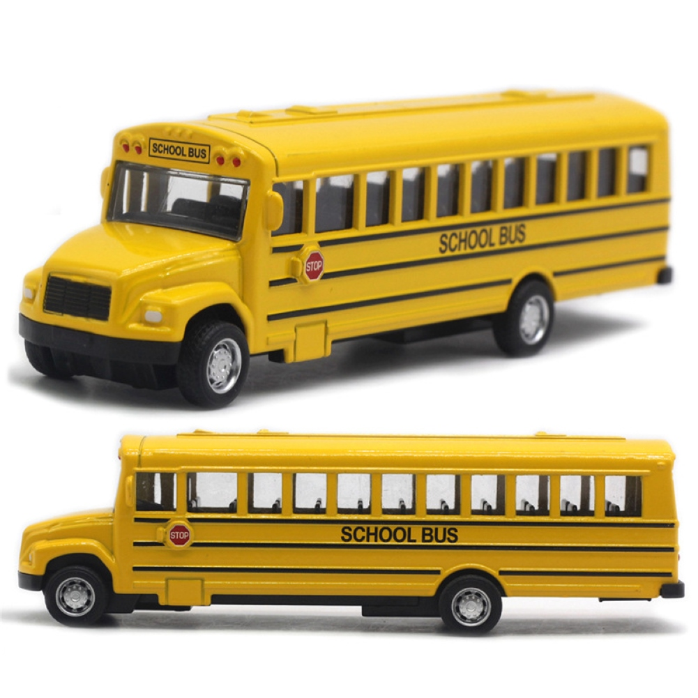 [Limited Time Offer !!!] Alloy Inertial School Bus Model Car Model For Gifts Kids Boy Toys