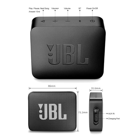 [Limited Time Offer !!!] JBL GO 2 Wireless Bluetooth Speaker IPX7 Waterproof With Mic