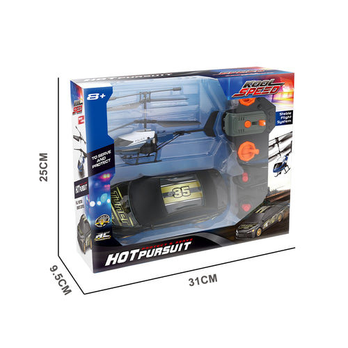 Load image into Gallery viewer, [Limited Time Offer !!!] Hot Pursuit Set; I/R Police Helicopter &amp; R/C Street Car
